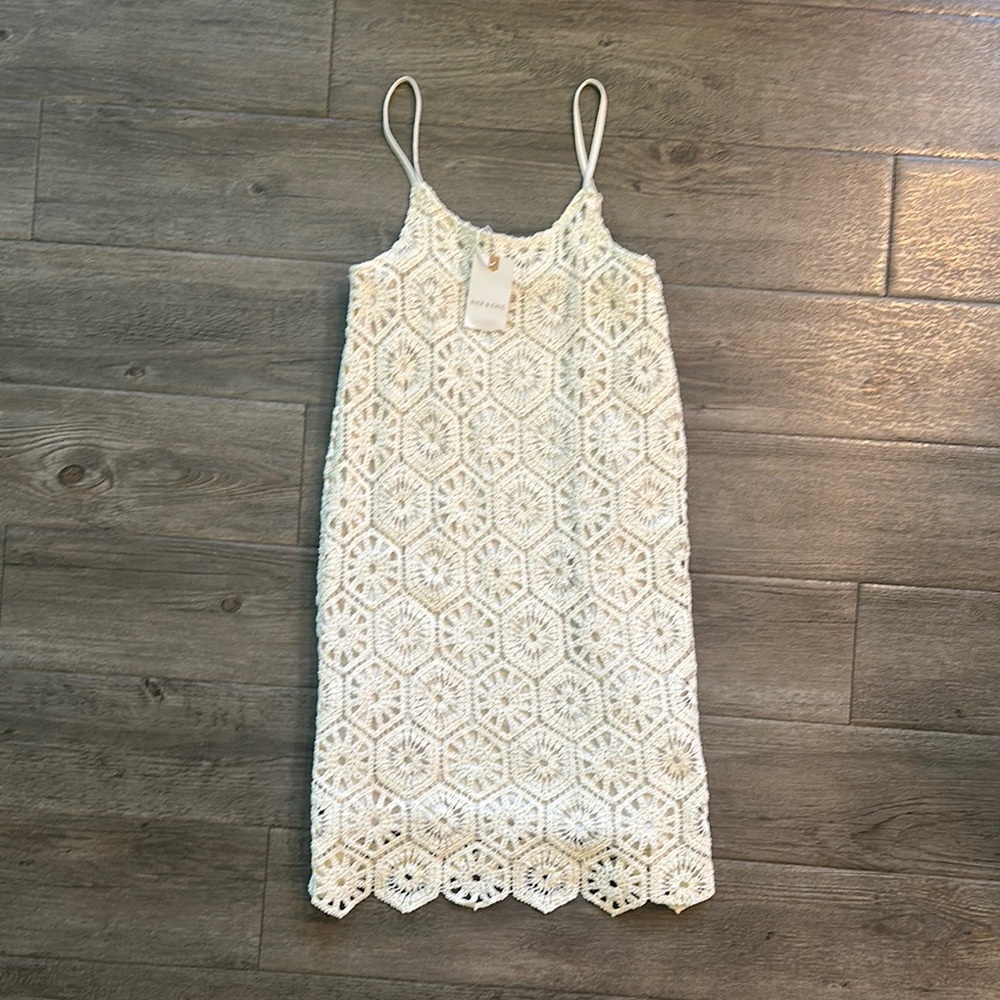 Elegant White Crochet Midi Dress